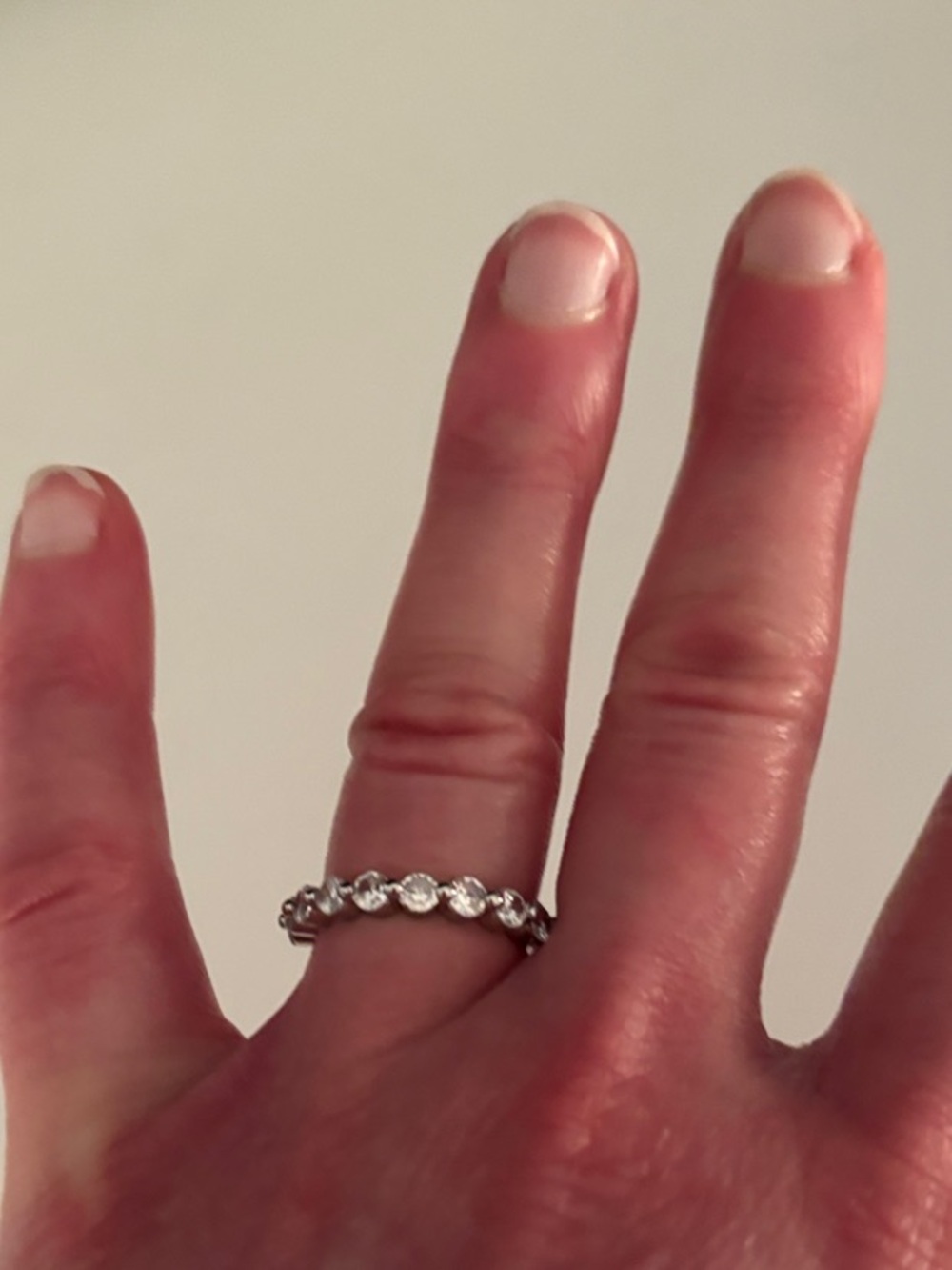 Silver 925 CZ Half Eternity Band Ring Size 5